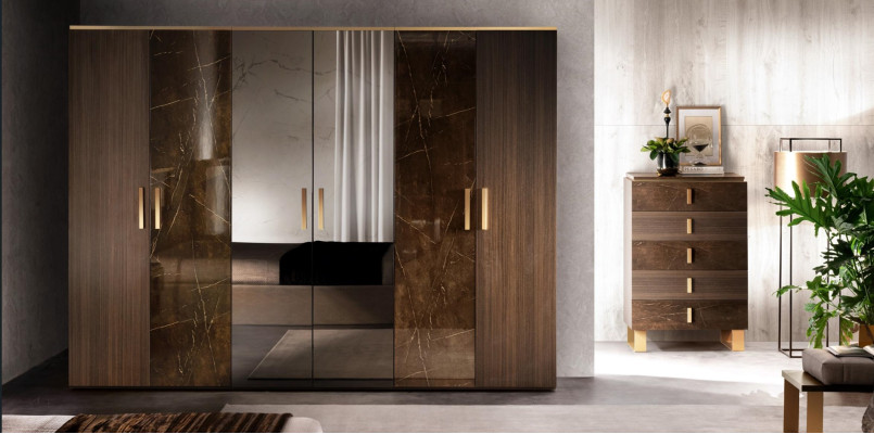 Luxury Clothes Wardrobe Clothes cupboards Designer High Gloss Furniture Living Wood new