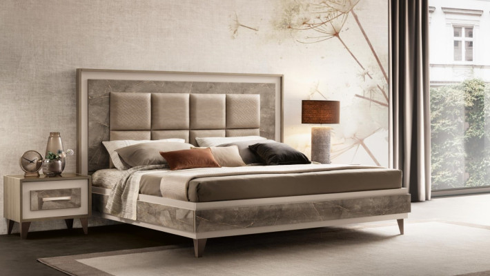 Bedroom 3 pcs. Set Bed 2x Bedside table Console Beds Hotel arredoclassic