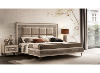 Bedroom 3 pcs. Set Bed 2x Bedside table Console Beds Hotel arredoclassic