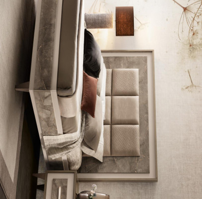 Bedroom 3 pcs. Set Bed 2x Bedside table Console Beds Hotel arredoclassic