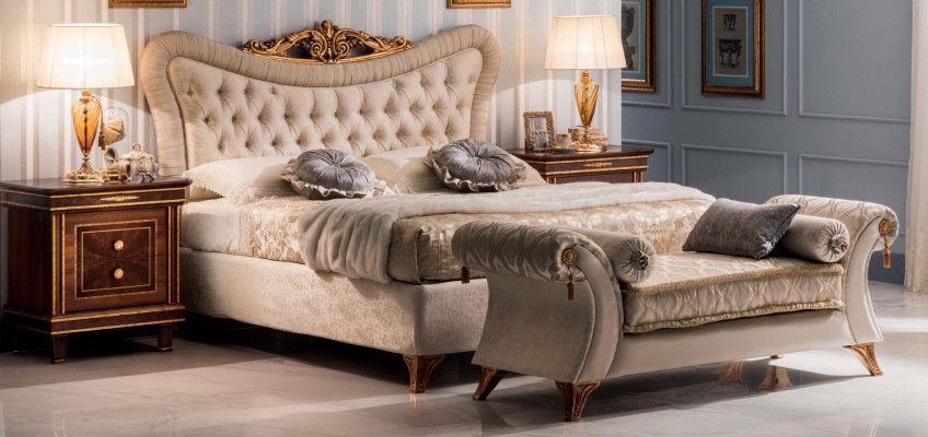 Bed Designer Furniture Bedroom Baroque Rococo Art Nouveau Classic
