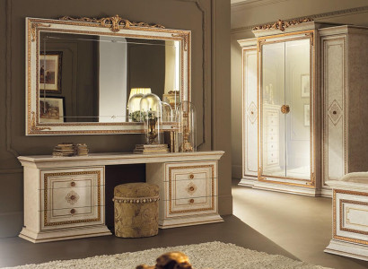 Dressing table with Mirror Luxury Console Chest of drawers Bedroom Baroque Rococo 2-piece. Dressing table with Mirror Luxury Console Chest of drawers Bedroom Baroque Rococo 2-piece.