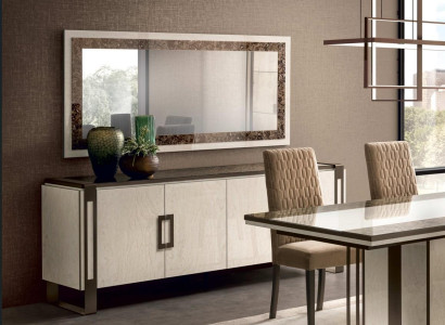 Designer Chest of drawers Sideboard Side Low Board Wardrobe Living Room Shelf Luxury Mirror