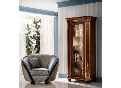 Display case Glass Cabinet Wardrobe Wall Books Showcases Wood Rustic Baroque