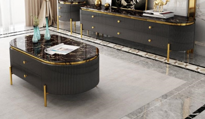 Living room furniture set designer living room sideboard coffee table side table 3 pieces.