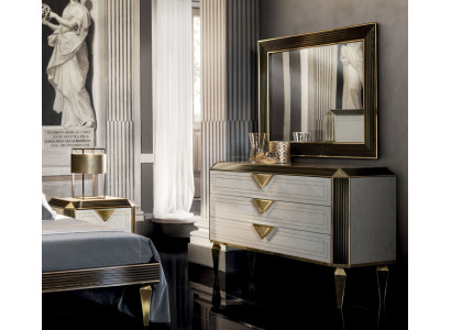 Chests of drawers Wardrobe Mirror Design Furniture Luxury Coat rack 2pcs. Set arredoclassic