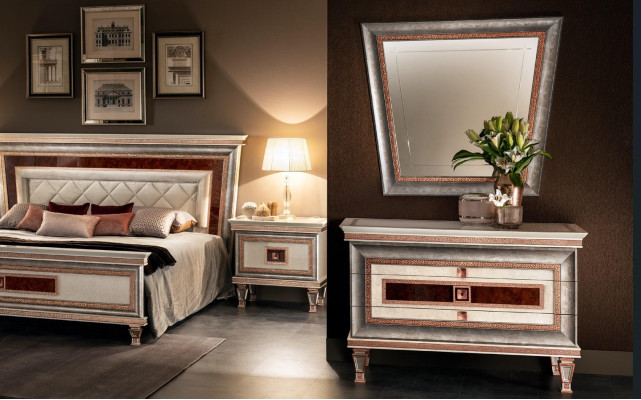 Elegant Style Furniture Bedroom Chest of drawers Wardrobe Classic Sideboard with Mirror