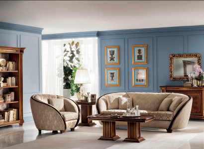 Classic Couch 1 Seater Armchair TV Art Nouveau Baroque Rococo Sofa