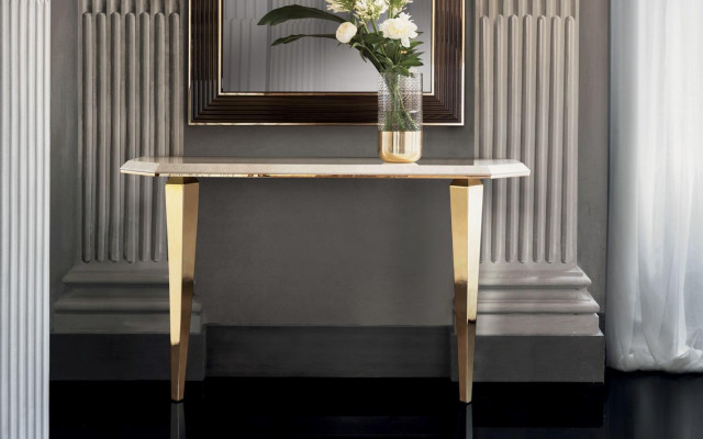 Wood Italian Furniture Console table Mirror Sideboard 2-piece set arredoclassic