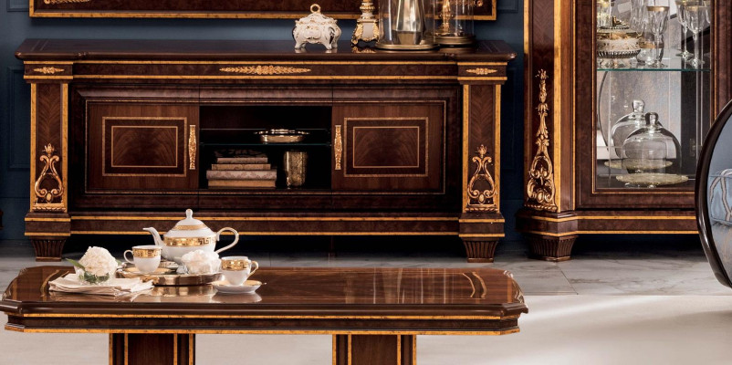 Wall unit Display case TV cabinet Sideboard Wardrobe Wall Rococo Design Baroque