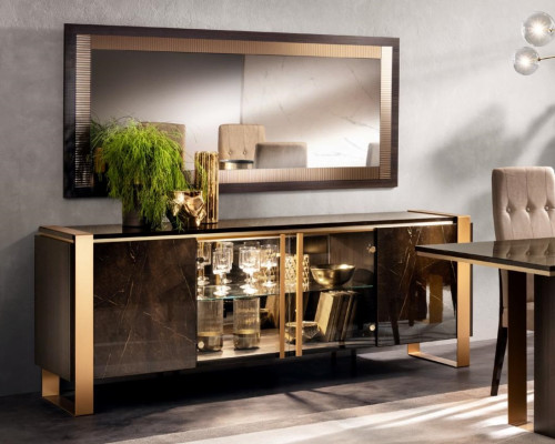 Designer Chest of drawers Sideboard Side Low Board Wardrobe Living Room Shelf Luxury Metal