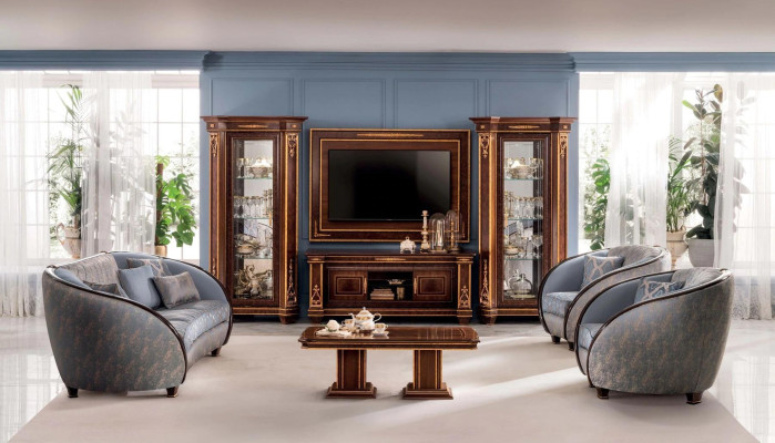 TV Wall Panel Cladding Wood Baroque Luxury TV Cabinet Living Room Wall TV Furniture