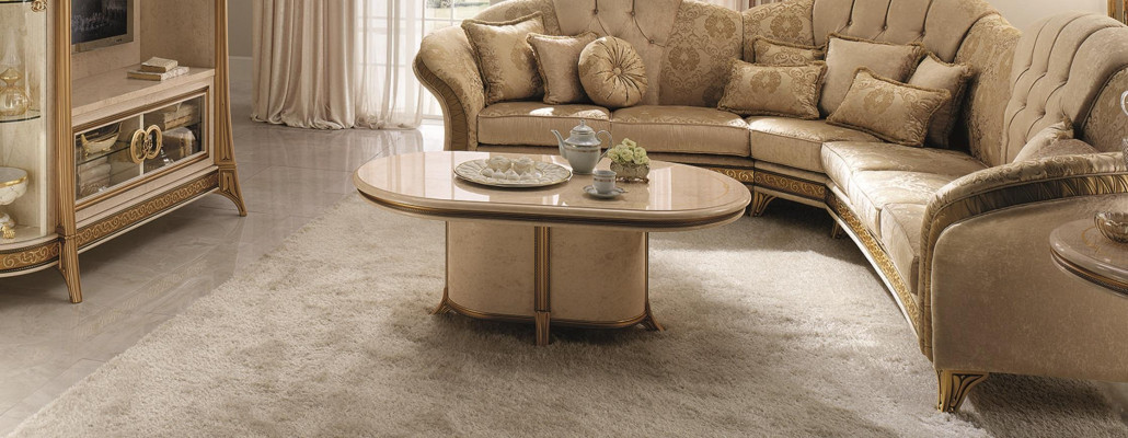 Wood Italian Furniture Baroque Style Luxury Brown Coffee table Living room Table new