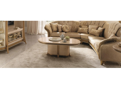 Wood Italian Furniture Baroque Style Luxury Brown Coffee table Living room Table new