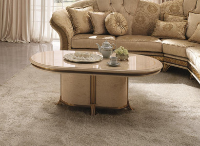 Wood Italian Furniture Baroque Style Luxury Brown Coffee table Living room Table new