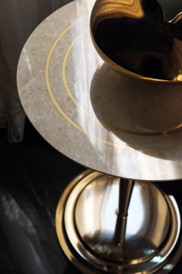 Side table Table round table Coffee table royal Designer Furniture designer stainless steel