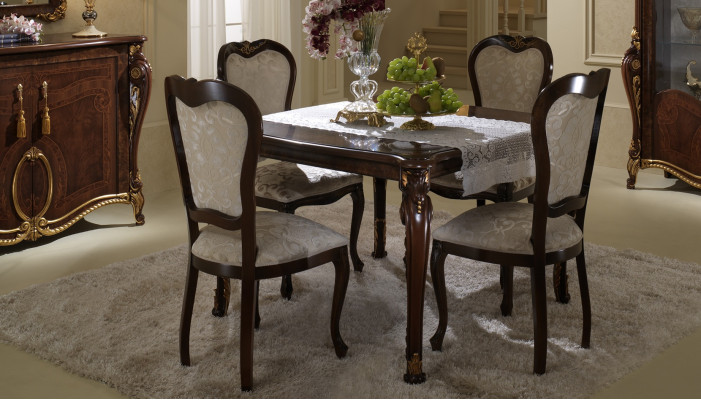 Design 4x Chairs Armchair Set Chair Group Dining room Suite Wood arredoclassic