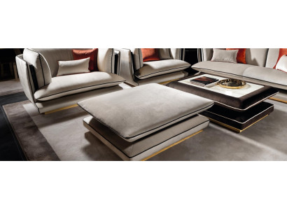 Lounge Stool Club Footstool Ottoman Pufa Textile Ottoman Designer arredoclassic