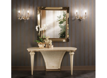 Furniture Style Baroque Console table Mirror Wood Italian Tables Group 2-piece set
