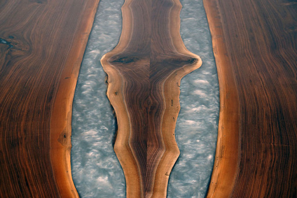 Epoxy resin dining table real wood solid furniture waterfall epoxy table cast resin