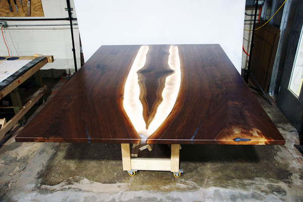 Epoxy resin dining table real wood solid furniture waterfall epoxy table cast resin