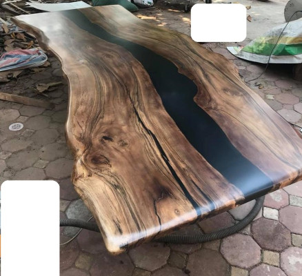 Dining table epoxy resin real wood solid furniture waterfall epoxy table cast resin
