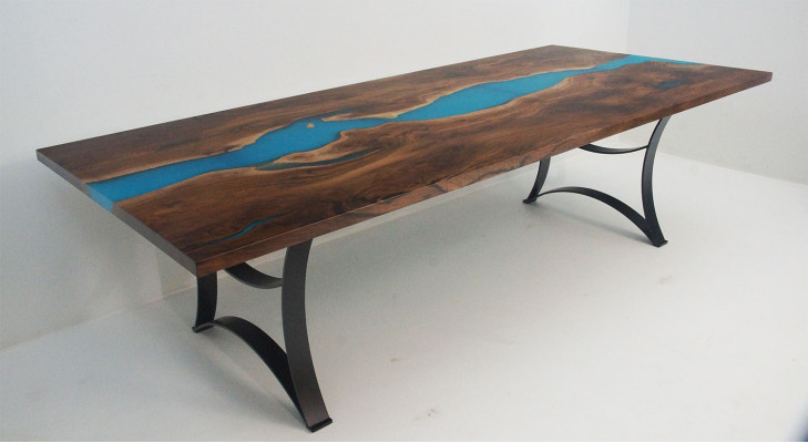 Dining table Tables epoxy resin real Wood solid Furniture epoxy Table waterfall new
