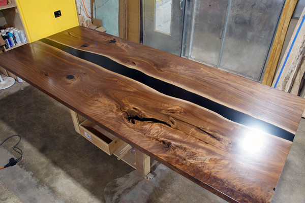 Dining table Tables epoxy resin solid Furniture epoxy Table waterfall real Wood