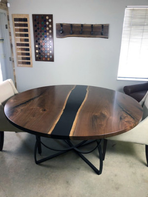 Table Dining table Tables epoxy resin epoxy real Wood solid design Furniture 150x150