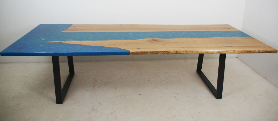 Dining table River Table Real Wood River Table Epoxy resin 260x100 Solid