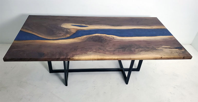Dining table Design Table Resin Modern Tables Sea Ocean River Furniture 220x90 Epoxy