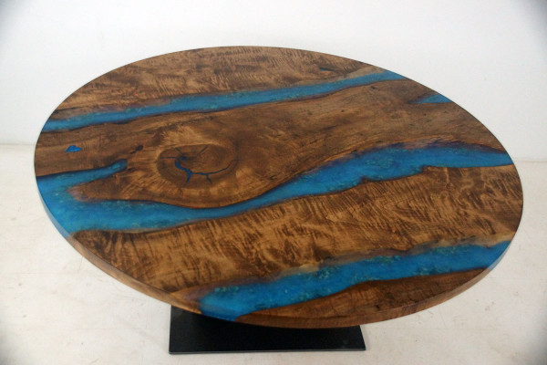 Round Dining table River Table Real Wood River Table 150cm Tables Epoxy resin
