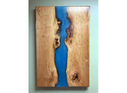 Epoxy resin Dining table real solid Wood Furniture waterfall epoxy Table new 200x90
