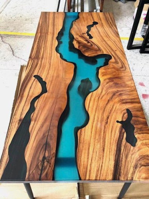 Modern Tables Dining table Design Table Resin Sea River Furniture 220x90 Epoxy Ocean