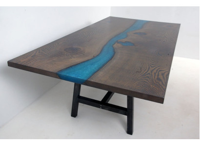 Epoxy resin Dining table River Table Real Wood Solid Tables 220x100