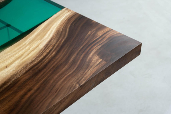 Epoxy resin Dining table River Table Real Wood Solid Tables 220x90
