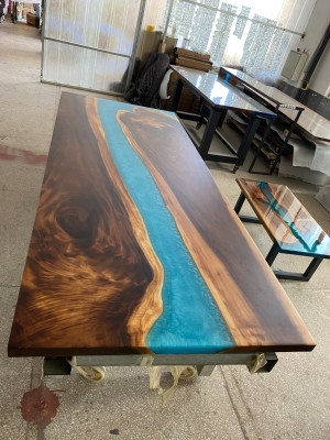 Modern Tables Dining table Design Table Resin Sea River Furniture 220x90