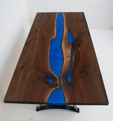Dining table Blue River Table Real Wood 220x90 Tables Epoxy resin new