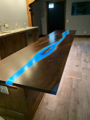 Kitchen top worktop epoxy resin epoxy river real custom made new 1sqm