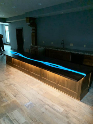 Kitchen top worktop epoxy resin epoxy river real custom made new 1sqm