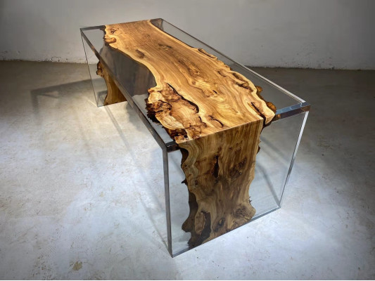 Coffee table Real Wood River Table Solid Epoxy resin Tables Coffee tables 120x60