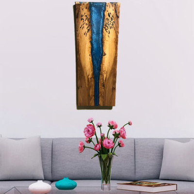 Wall Picture Epoxy Resin Painting Real Picture Handcraft Water Fall Picture