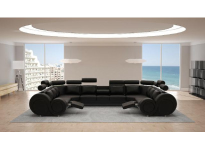 Corner sofa Leather sofa Upholstery Couch XXL Big Living landscape Leather sofa Sofa Berlin 6