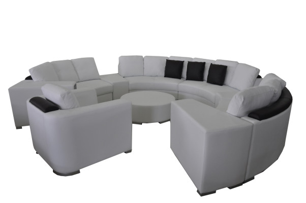 Round Corner Sofa Couch XXL Big Round Couches Living landscape U-shape Round Upholstery new