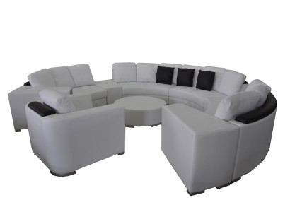 Round Corner Sofa Couch Upholstery XXL Big Round Couches Living landscape Armchair Puff