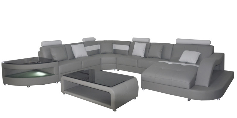 Leather Sofas Living landscape Corner Suite Design Modern Sofa U-shape + Table