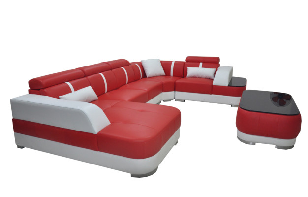 Design Eck Couch Seat Leather Upholstery Corner Suite Living landscape Sofas new Sofa