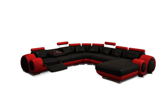 Leather sofa Couch Living landscape Corner sofa Corner Suite Design Modern Sofa A1163B