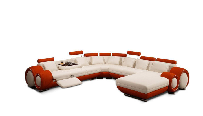Leather sofa Couch Living landscape Corner sofa Corner Suite Design Modern Sofa A1163B