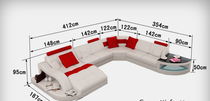 Leather sofa Couch Living landscape Corner sofa Corner Suite Design Modern new Sofa +USB